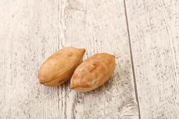 Tasty pecan nut heap isolated