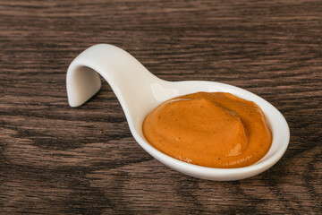 Mustard sauce in the bowl