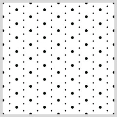 Black polkadots seamless pattern on white background. Vector dots circle for wallpaper, print, fashion, digital paper.