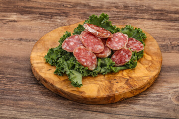 Iberian pork Fuet sausage slices