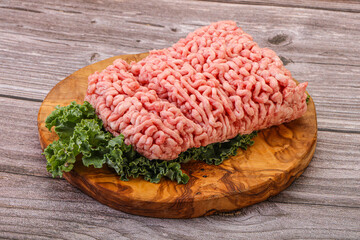 Raw pork minced meat for cooking