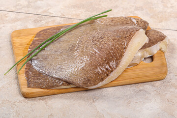 Raw stingray wings fillet for cooking