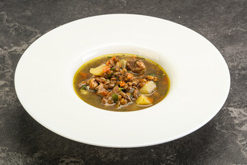 Lentil soup with chicken and vegetables