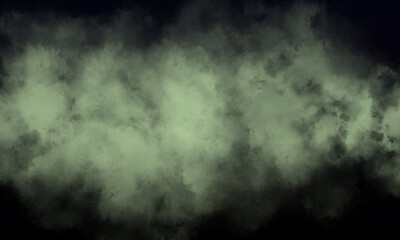 mint fog or smoke on dark space background