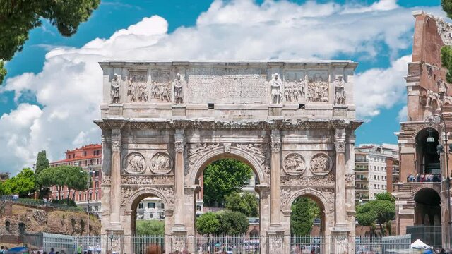 Arch of Constantine timelapse, Rome, Italy.