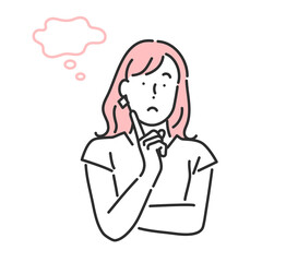 モヤモヤしている女性のイラスト素材