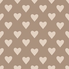 Pink small heart icon seamless pattern minimal Happy Valentine's Day card heart background Cute romantic seamless pattern. Repeated striped hearts  Drawn by hand.  Girly vector illustration.
