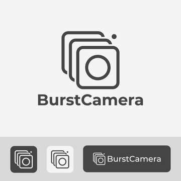 burst camera logo icon illustration, simple minimal creative symbol for photography studio