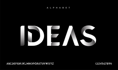 abstract futuristic modern technology. modern alphabet fonts