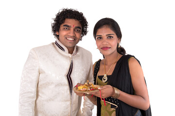 Indian brother and sister enjoying and celebrating Raksha Bandhan festival