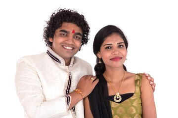 Indian brother and sister enjoying and celebrating Raksha Bandhan festival