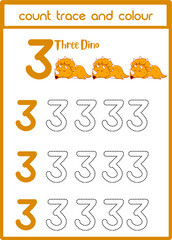 count trace and colour dino 