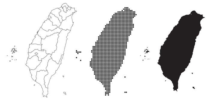 Taiwan map isolated on a white background.
