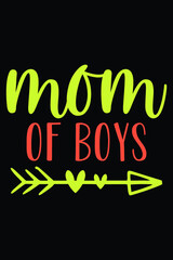Mom Of Boys T-Shirt Design Mom SVG