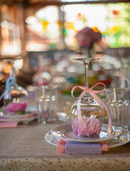 decorated table in the restaurant