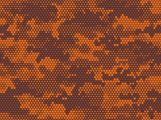 Camouflage seamless pattern. Abstract camo from hexagonal elements. Military texture. Print on fabric and clothing. Vector