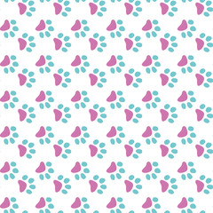 Vector seamless pattern with cat or dog,kitten or puppy footprints. Can be used for wallpaper,fabric, web page background, surface textures.