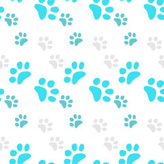Vector seamless pattern with cat or dog,kitten or puppy footprints. Can be used for wallpaper,fabric, web page background, surface textures.