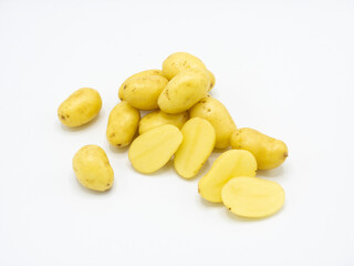 potatoes on a white background