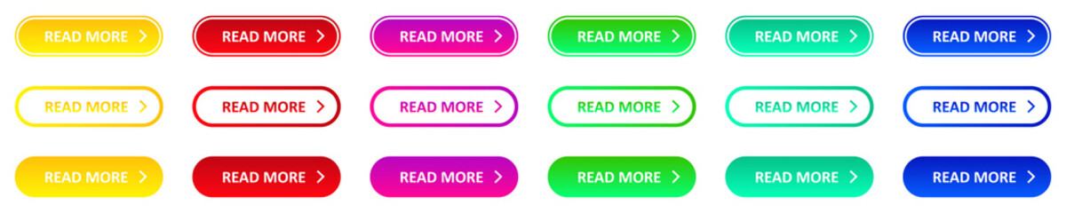 Set of colorful buttons. Read More. Web buttons. Vector.