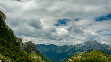 Naklejka na ściany i meble Summer day trekking in the Carnic Alps, Friuli Venezia-Giulia, Italy