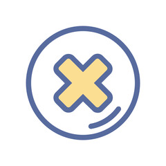 Fototapeta premium Delete filled outline icon.