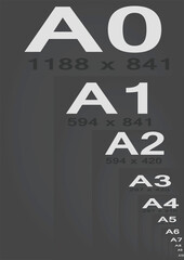 Paper formats sizes. vector illustration