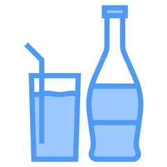 cola blue line icon