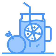 lemon blue line icon