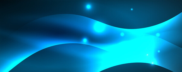 Shiny glowing neon wave, light lines abstract background. Magic energy and motion concept. Vector wallpaper template