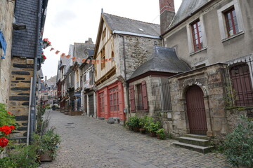 typical street in the old town in france