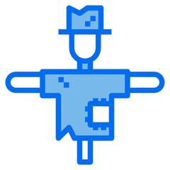 scarecrow blue line icon