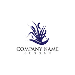Fototapeta premium Grass logo design template vector nature