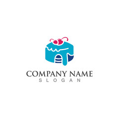 Cake and bakery sweet logo template design image concept bakery shop