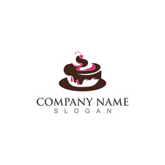 Cake and bakery sweet logo template design image concept bakery shop