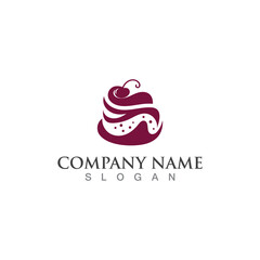 Cake and bakery sweet logo template design image concept bakery shop