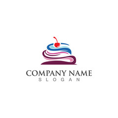 Cake and bakery sweet logo template design image concept bakery shop