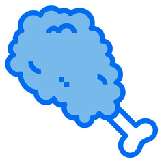 chicken blue line icon