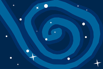 Vector space backround illustration cartoon with stars