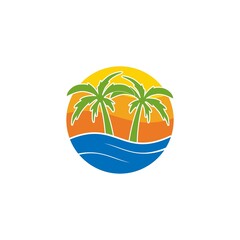 Palm island icon isolated on white background