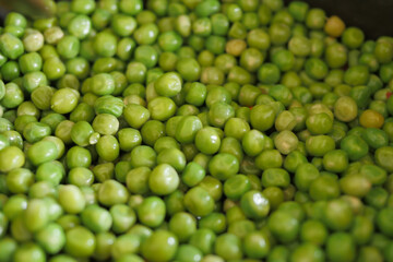 Petits pois en gros plan
