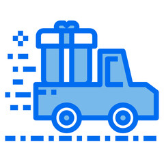 gift box blue line icon