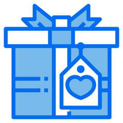 gift box blue line icon