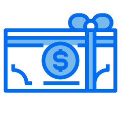 money blue line icon