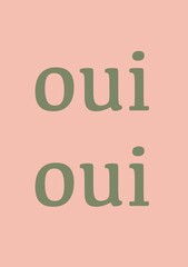 illustration of an background with words oui
