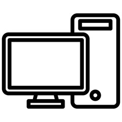 PC computer outline style icon