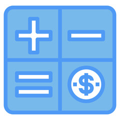 Fototapeta premium calculator blue line icon