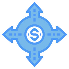 moving blue line icon