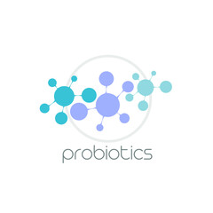 Probiotics logo. Bacteria logo. Concept of healthy nutrition ingredient for therapeutic purposes. Simple flat style trend modern logotype graphic design isolated