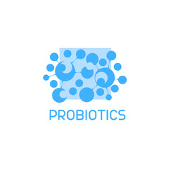 Probiotics logo. Bacteria logo. Concept of healthy nutrition ingredient for therapeutic purposes. Simple flat style trend modern logotype graphic design isolated
